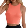 thumbnail image 1 of Afdoent Womens Tops Ladies Solid Color Sleeveless T Shirt With T Neck Vest Trendy Clothes, 1 of 4