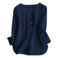 thumbnail image 1 of Afdoent Womens Tops Solid Color Notched Collar Button Up Shirt Casual Stylish Elegant, 1 of 4