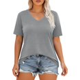 thumbnail image 1 of Afdoent Womens Tops V Neck Casual Print T Shirt Loose Fit Comfortable Bluse Tee Top For Everyday Wear And Fashion Outfits Tee Shirts For Women Comfortable, 1 of 6