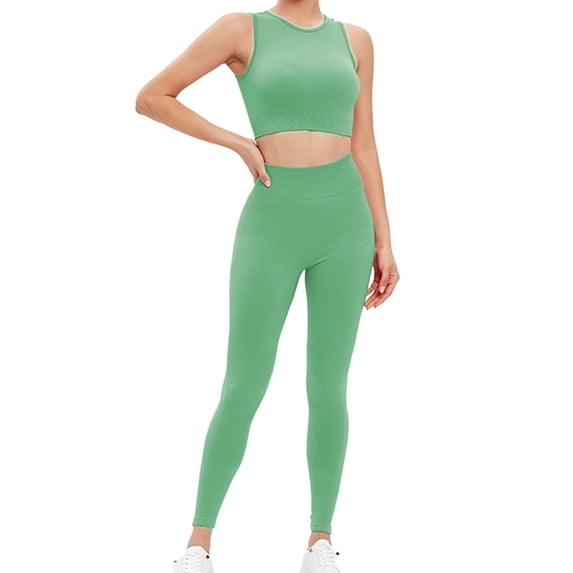 Afdoent Womens Workout Set Women's Yoga Set Solid Color Yoga Suit Quick Drying Gym Outfit Sportswear For Morning Runs Gym Outfits