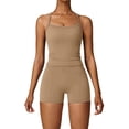thumbnail image 1 of Afdoent Workout Sets For Women Yoga 2 Piece Workout Outfit Back Tank Top With Shorts For Summer Sports Fitness Activewear Track Suits, 1 of 3