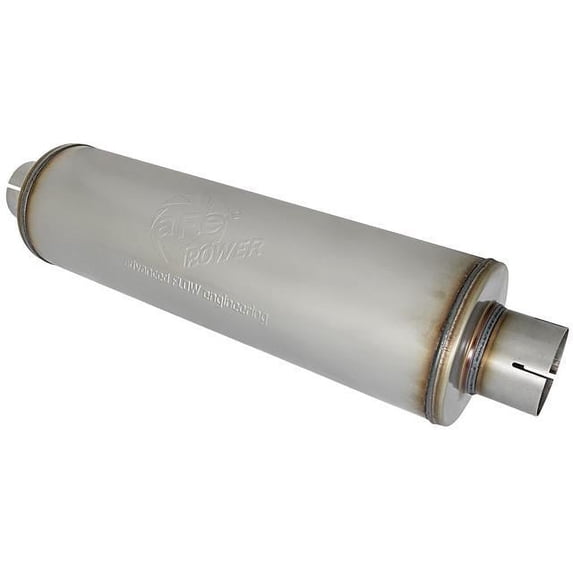 Afe Power EXH Muffler 409 SS; 3.5 in In/Out 7 Dia x 24 in 49M00024