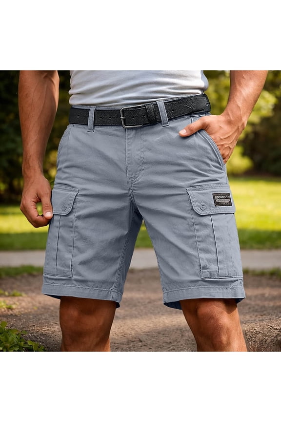 Cargo Shorts for Men Secure Flap Pockets Durable Workwear Half Pants for Demanding Outdoor Labor and Heavy Construction Gray,29