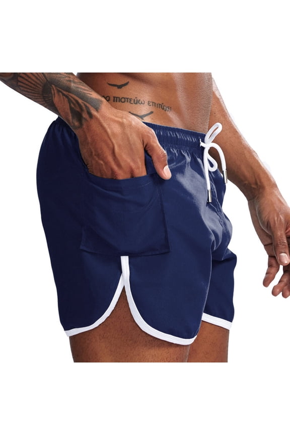 Lightweight Running Shorts for Men Elastic Waist Retro Athletic Trunks for Marathon Training Gym Sessions and Daily Cardio Dark Blue,L