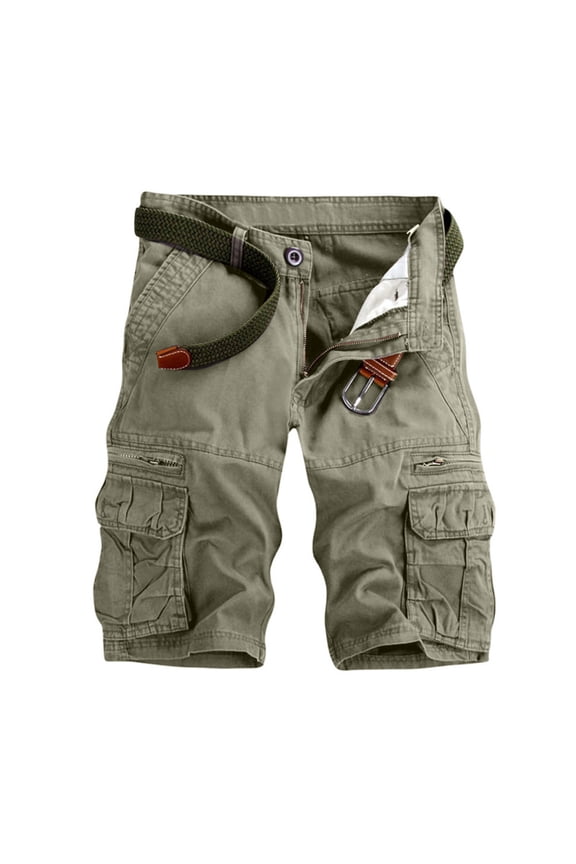 Men's Heavy Duty Cargo Shorts with Multi Pocket System Durable Work Trousers for Construction Shifts Hiking and Rugged Outdoor Gray,31