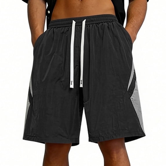 Afelkas Men's Loose Basketball Shorts with Drawcord Waist Breathable Mesh Trunks for Court Games Heavy Training and Active Summer Wear Black,XXL