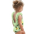 thumbnail image 1 of Afelkas Toddler Girls One Piece Swimsuit Ruffled Open Back Bathing Suit Quick Dry Lemon Print Beachwear Summer Pool Vacation Swimming Costume, 1 of 9