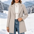 thumbnail image 1 of Afelkas Women Winter Peacoat Single Breasted Notched Lapel Tailored Fit and Flare Mid Length Wool Blend Warm Coat, 1 of 7