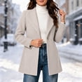 thumbnail image 1 of Afelkas Women Winter Peacoat Single Breasted Notched Lapel Tailored Fit and Flare Wool Blend Coat with Pockets, 1 of 7