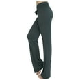 thumbnail image 1 of Afelkas Women's Flare Yoga Pants Adjustable Drawstring Bootcut Activewear for Studio Fitness Stretching and Everyday Lounge Wear Dark Gray,L, 1 of 7