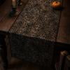 Aff*ordable！Elegant Sheer Mesh Lace Table Runner with Hollow Spider Web Pattern and Scalloped Wavy Edges, Spooky Table Scarf for Dining Table, Fireplace Mantel, and Party Decor.