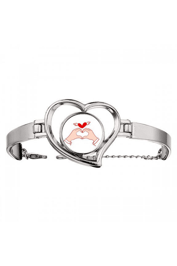 Affection Fraternity Compassion Hand Motion Bracelet Heart Jewelry Wire Bangle