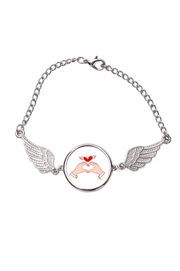 Affection Fraternity Compassion Hand Motion Bracelet Wristband Angel Wings Bangle
