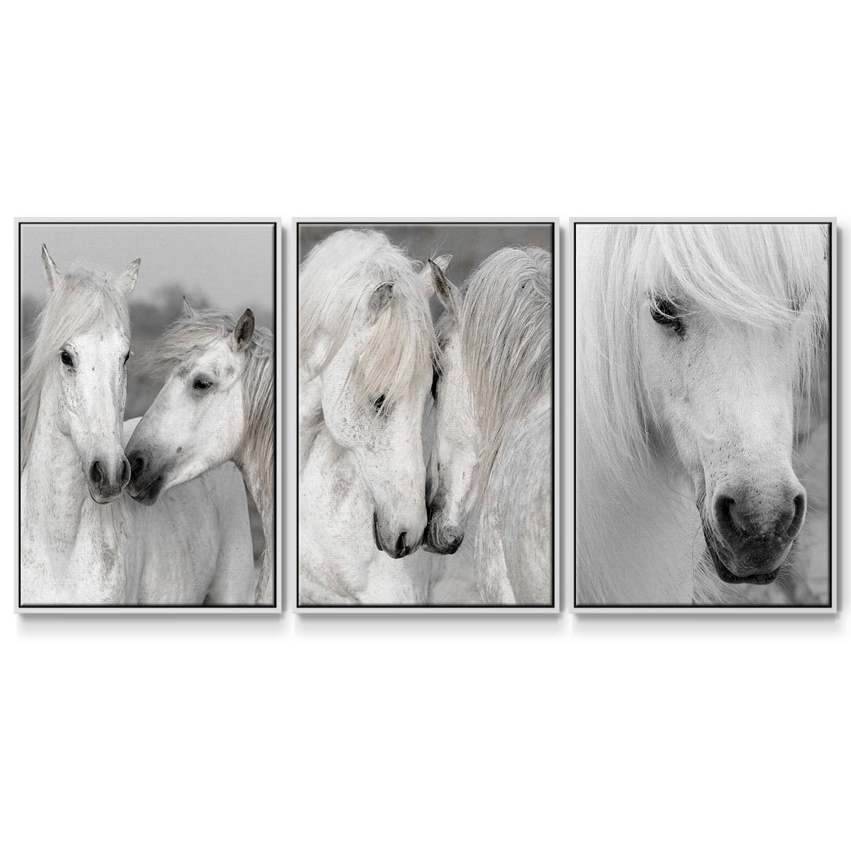 Affection I - Framed Premium Gallery Wrapped Canvas L Frame 3 Piece Set - Ready to Hang