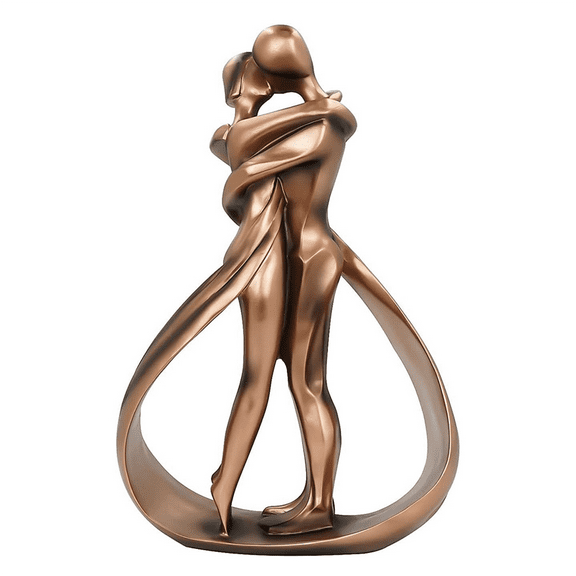 Affectionate Couples Embrace Kiss Romantic Couple Art Dancing Sculpture, Anniversary Wedding Statue Abstr