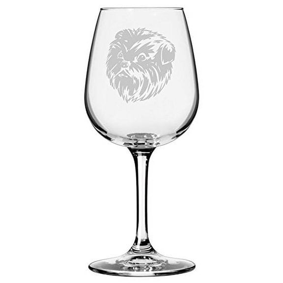 Affenpinscher (African Terrier) Dog Themed Etched 12.75oz Libbey Wine Glass