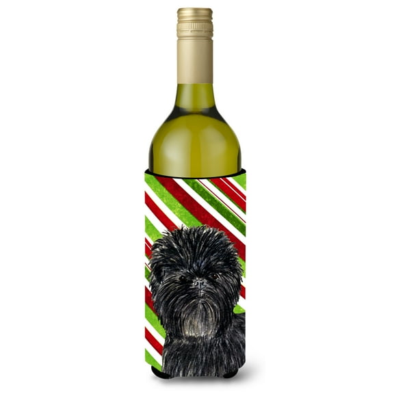 Affenpinscher Candy Cane Holiday Christmas Wine Bottle Hugger