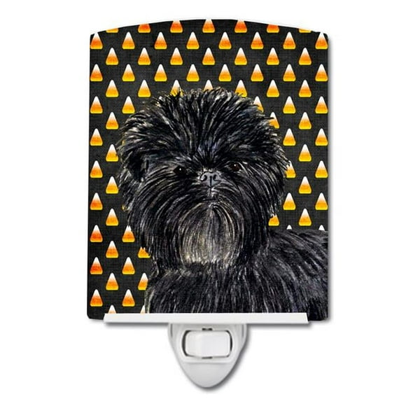 Affenpinscher Candy Corn Halloween Portrait Ceramic Night Light
