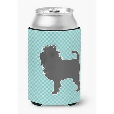 Affenpinscher Checkerboard Blue Can or Bottle Hugger