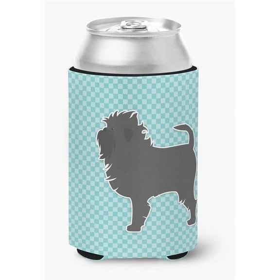 Affenpinscher Checkerboard Blue Can or Bottle Hugger