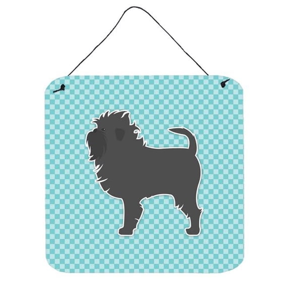Affenpinscher Checkerboard Blue Wall or Door Hanging Prints