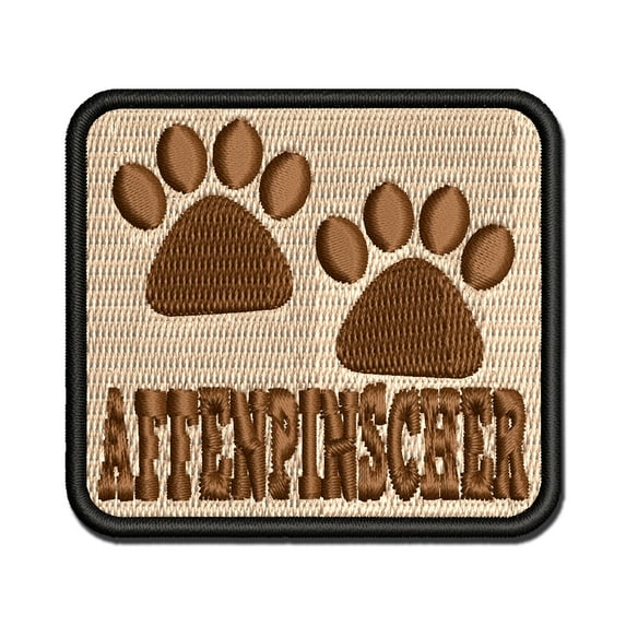 Affenpinscher Dog Paw Prints Fun Text Applique Multi-Color Embroidered Hook & Loop Patch - 3 Inch Medium