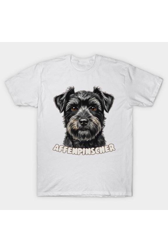 Affenpinscher Funny Tiny Monkey Dog Illustration Cute Scruffy Pet Unisex T-Shirt, for men & women, up to size 5XL