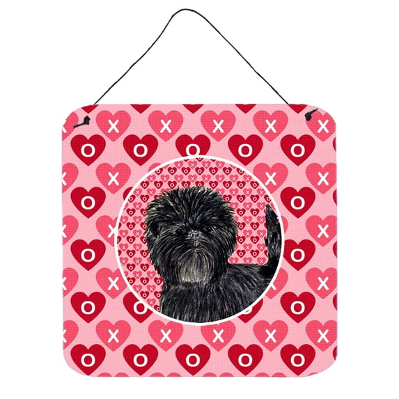 Affenpinscher Hearts Love and Valentines Day Portrait Wall or Door Hanging Prints