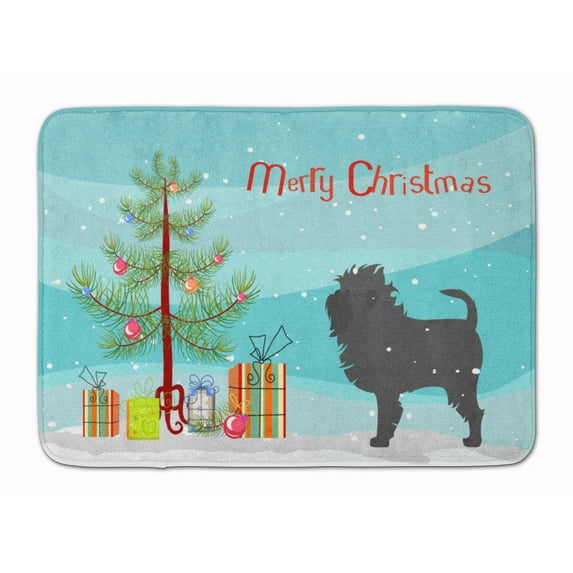 Affenpinscher Merry Christmas Tree Machine Washable Memory Foam Mat