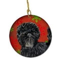 thumbnail image 1 of Affenpinscher Red Snowflakes Holiday Christmas Ceramic Ornament, 1 of 1