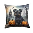 thumbnail image 1 of Affenpinscher Spooky Halloween Fabric Decorative Pillow 18 in x 18 in, 1 of 5