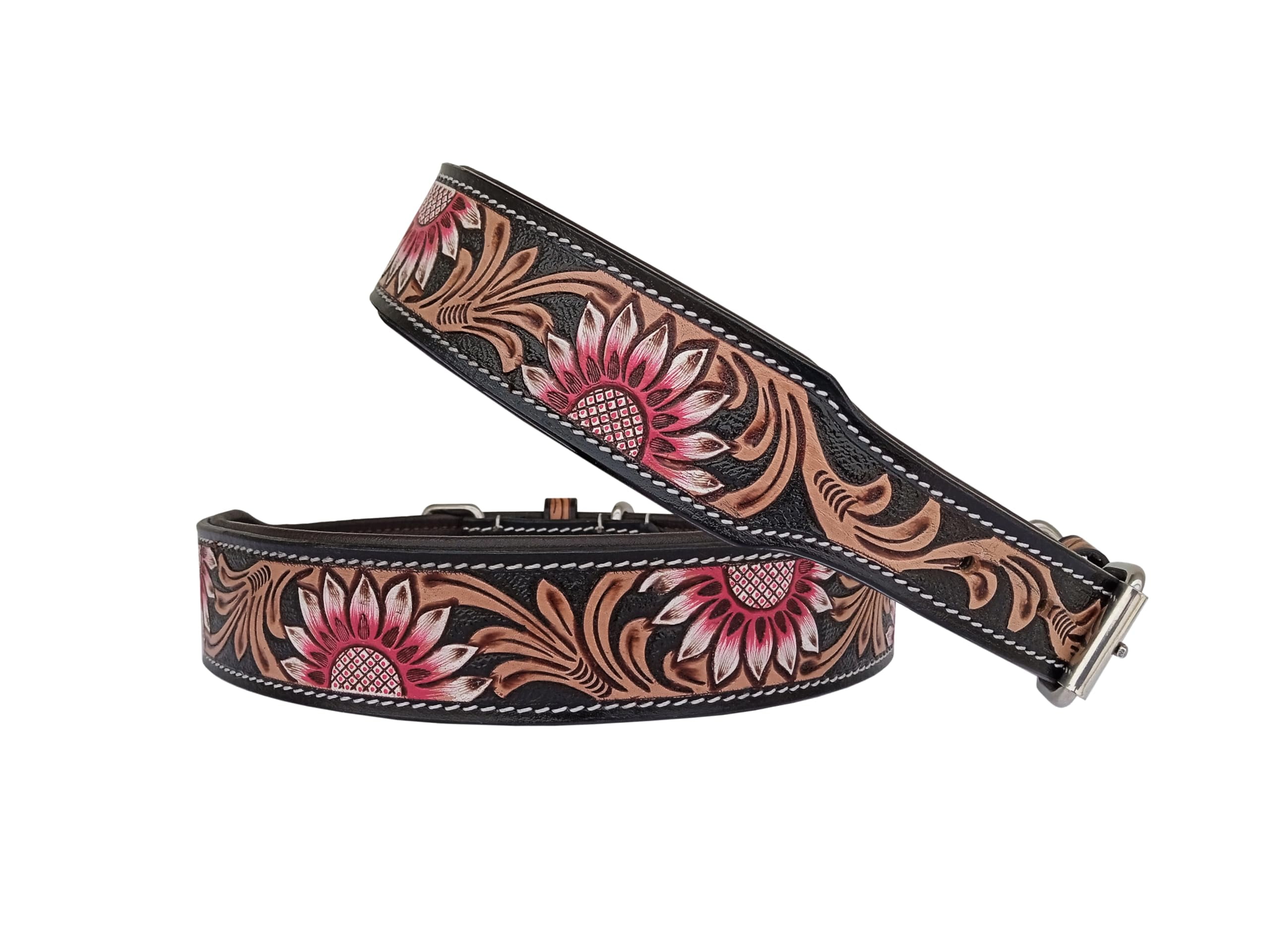 Affilare Leather Dog Collar Western Style Heavy Duty Tooled