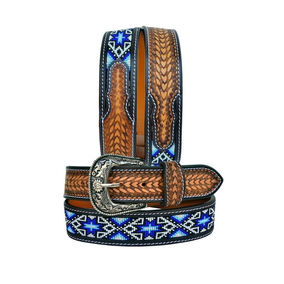 Affilare Western Genuine Leather Beaded Belt For Men and Women 30AB007-30