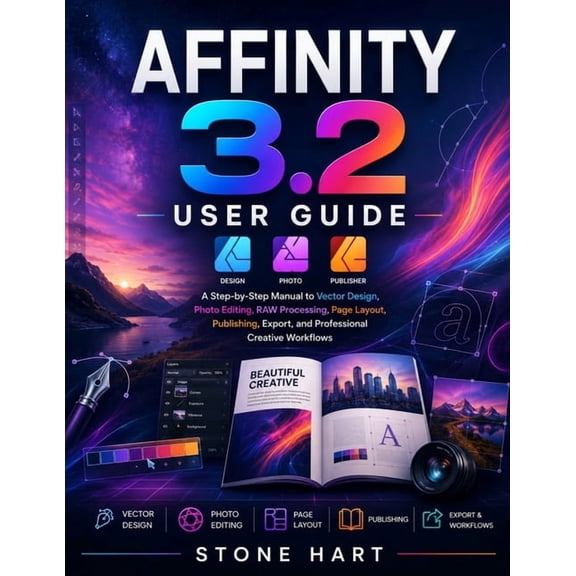 Affinity 3.2 User Guide: A Step-by-Step Manual to Vector Design, Photo Editing, RAW Processing, Page Layout, Publishing,, (Paperback)