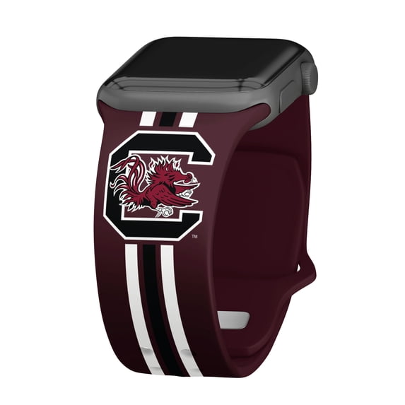 Gamecocks HD Stripes Logo Unisex Watch Band for Apple Watch, 38/40/41mm(42mm Series 10) Long by Affinity Bands