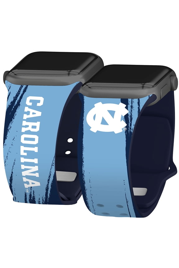 North Carolina HD Paint Stripe Unisex Watch Band for Apple Watch, 42/44/45/49mm(46mm Series 10/11) Long by Affinity Bands