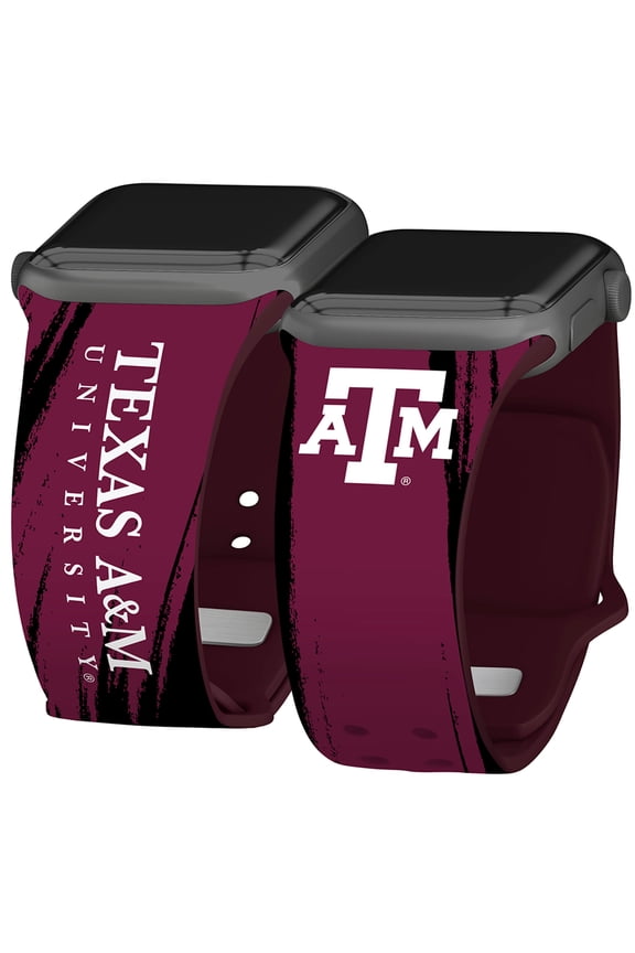 Texas A&M HD Paint Stripe Unisex Watch Band for Apple Watch, 42/44/45/49mm(46mm Series 10/11) Long by Affinity Bands