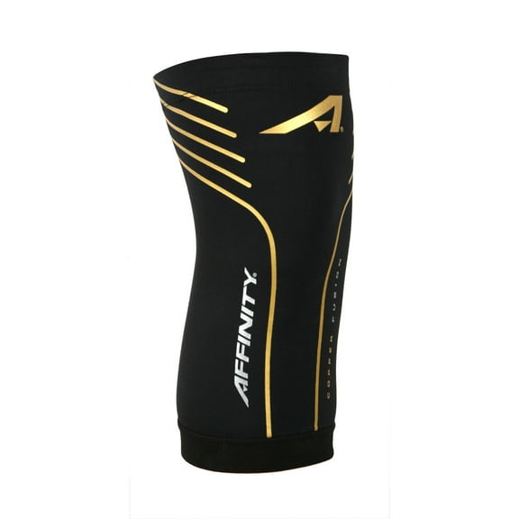 Affinity Copper Infusion Knee Sleeve,  Large Black/Gold - Unisex