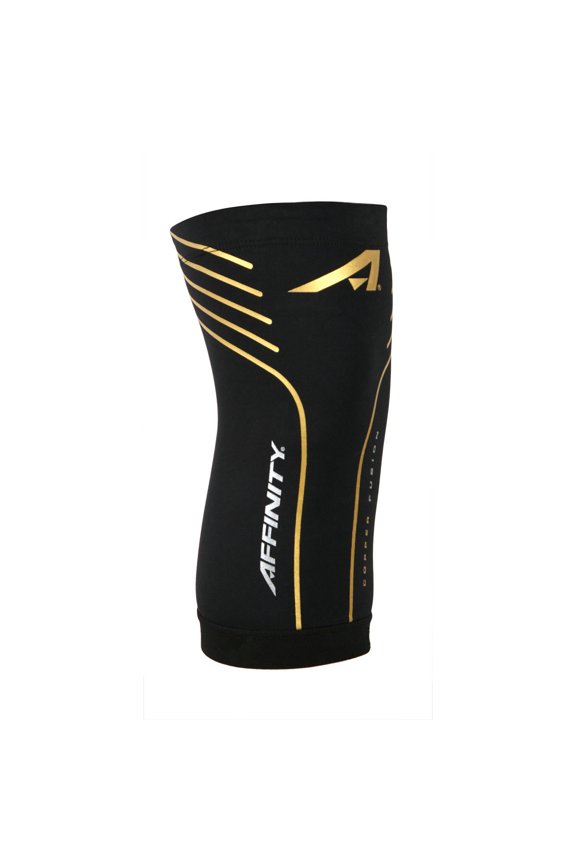 Copper Infusion Knee Sleeve, Large Black/Gold - Unisex