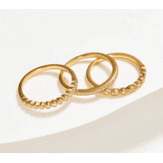 Affinity Diamond Set of 3 Gold-Clad Sterling Silver Stackable Rings Size 7