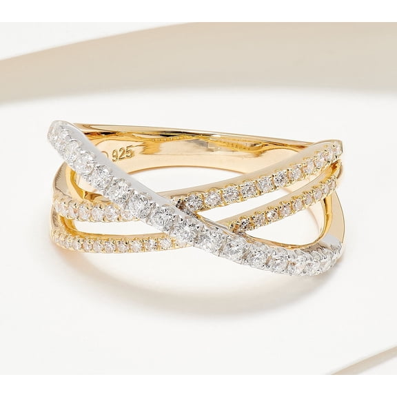 Affinity Diamonds 0.50CT Two-Tone Ring Sterling Silver, Size 7