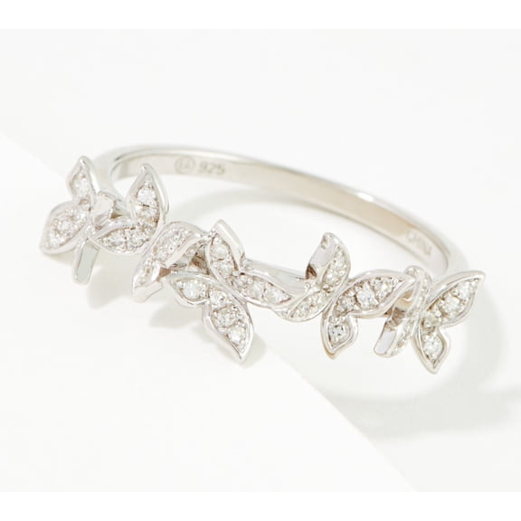 Affinity Diamonds Sterling Silver Butterfly Ring Size 11