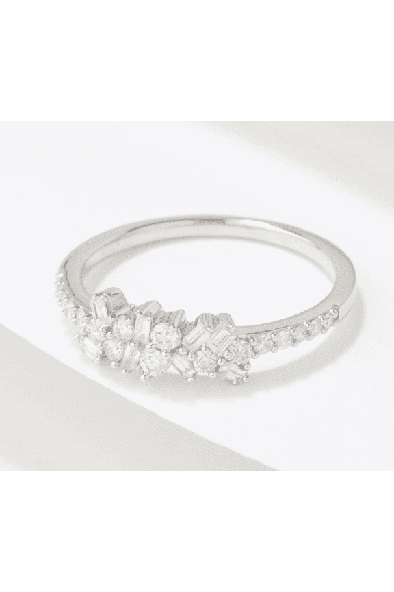Diamonds Sterling silver Mixed Cut Band Ring, 0.30 cttw, Size 6