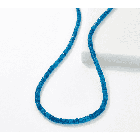 Affinity Gems Gemstone Beaded 24" Necklace Sterling Silver, Neon Apatite