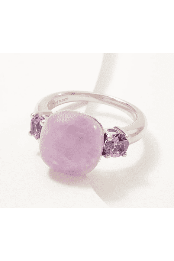 Gems Multi-Gemstone Cabochon Sterling Silver Ring, Size 6