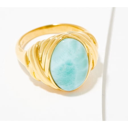 Affinity Gems Oval Larimar Ring, Sterling Silver, Size 8