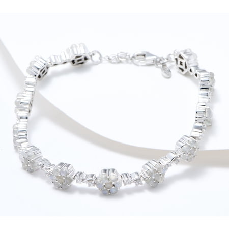 Affinity Gems Sterling Silver Semi Precious Moonstone Bracelet 8"