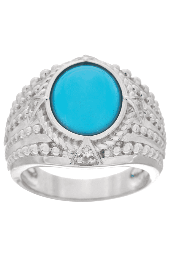 Gems Sterling Silver Sleeping Beauty Turquoise Ring, Size 7