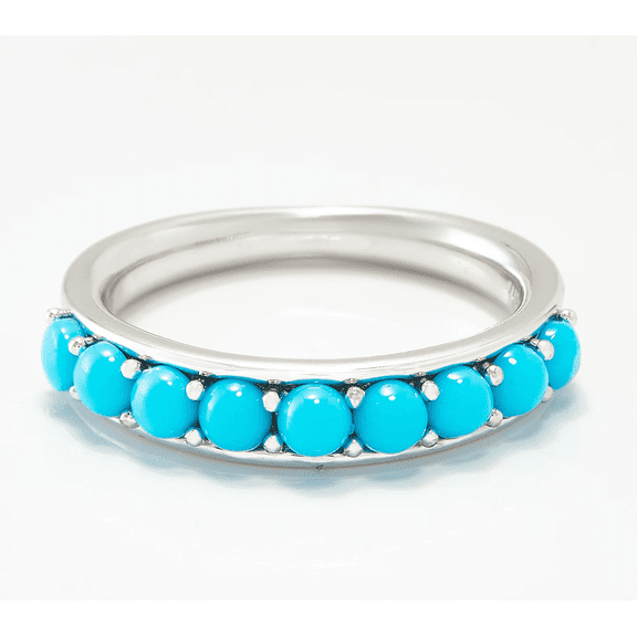 Affinity Gems Turquoise Cabochon Sterling Silver Gemstone Band Ring Size 5