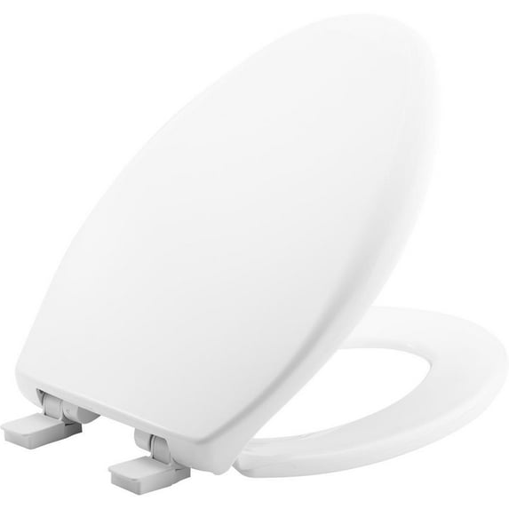 Affinity Never Loosens Slow Close Easy Clean Elongated Plastic Toilet Seat In White